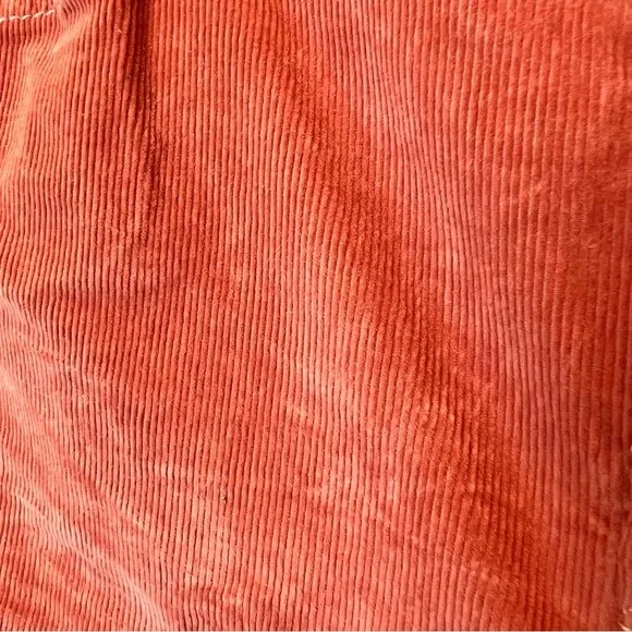 We The Free People Pink Coral Corduroy Jeans Size 27 Bohemian Raw Hem Skinny 70s - Picture 3 of 9